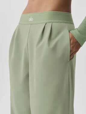 ALO Yoga Suit Up Trouser🧚Dune Grass Wide Leg Trousers(30" Inseam)Athleisure